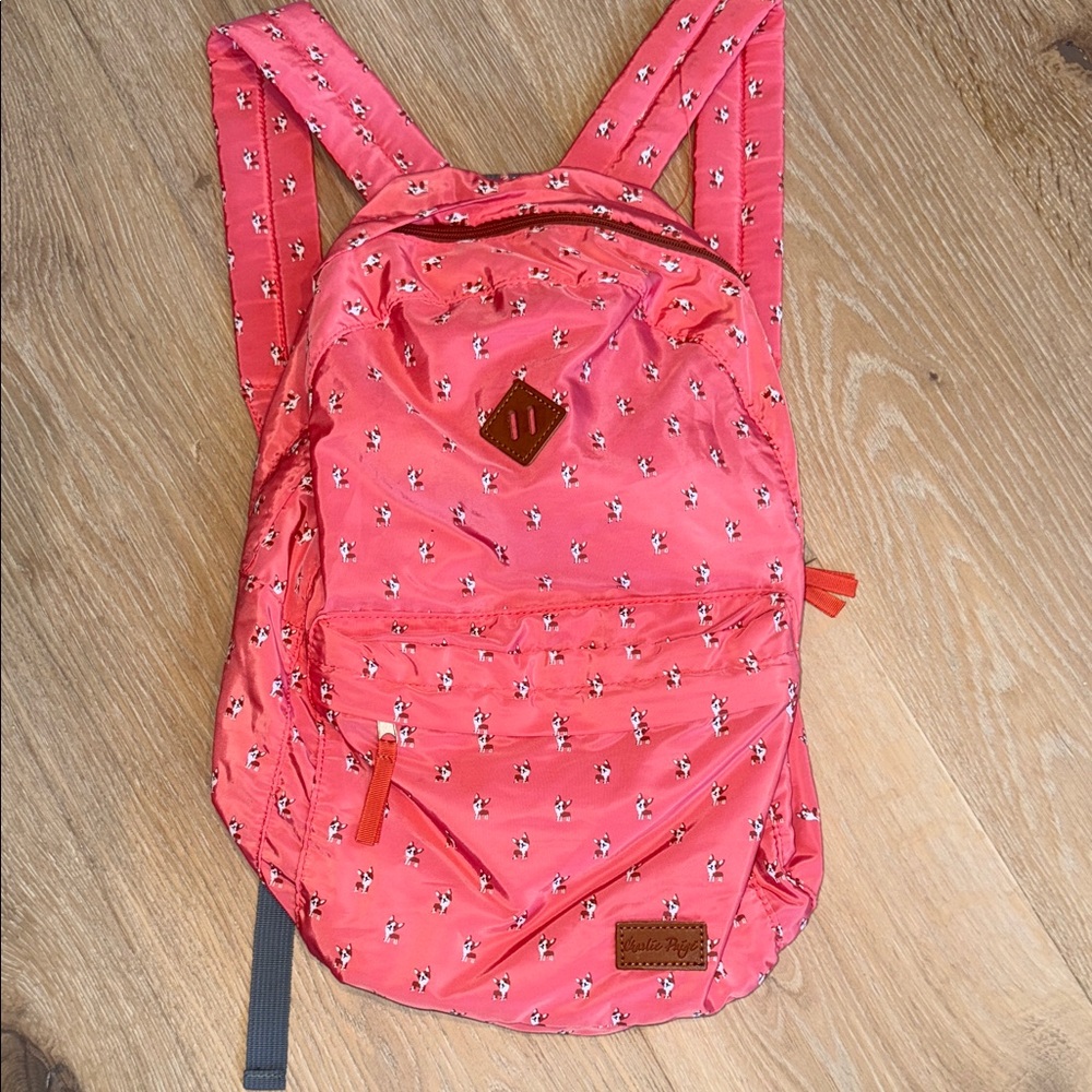 Charlie Paige Coral Backpack with Floral Design